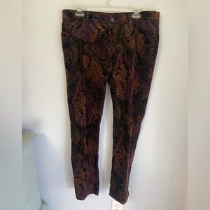 Ralph Lauren Paisley Print Velvet Pants
